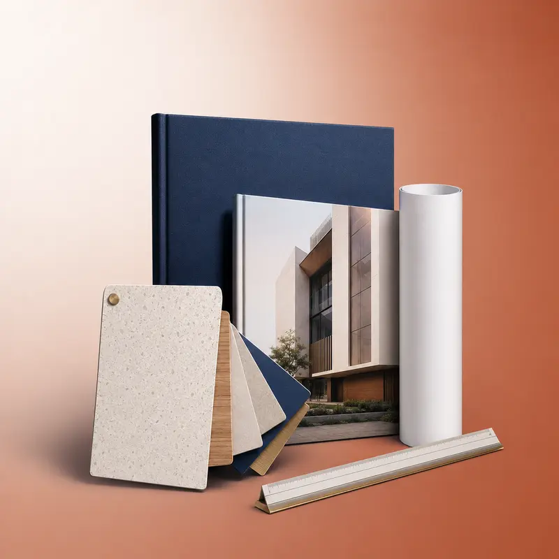Materiais gráficos personalizados para arquitetos e designers