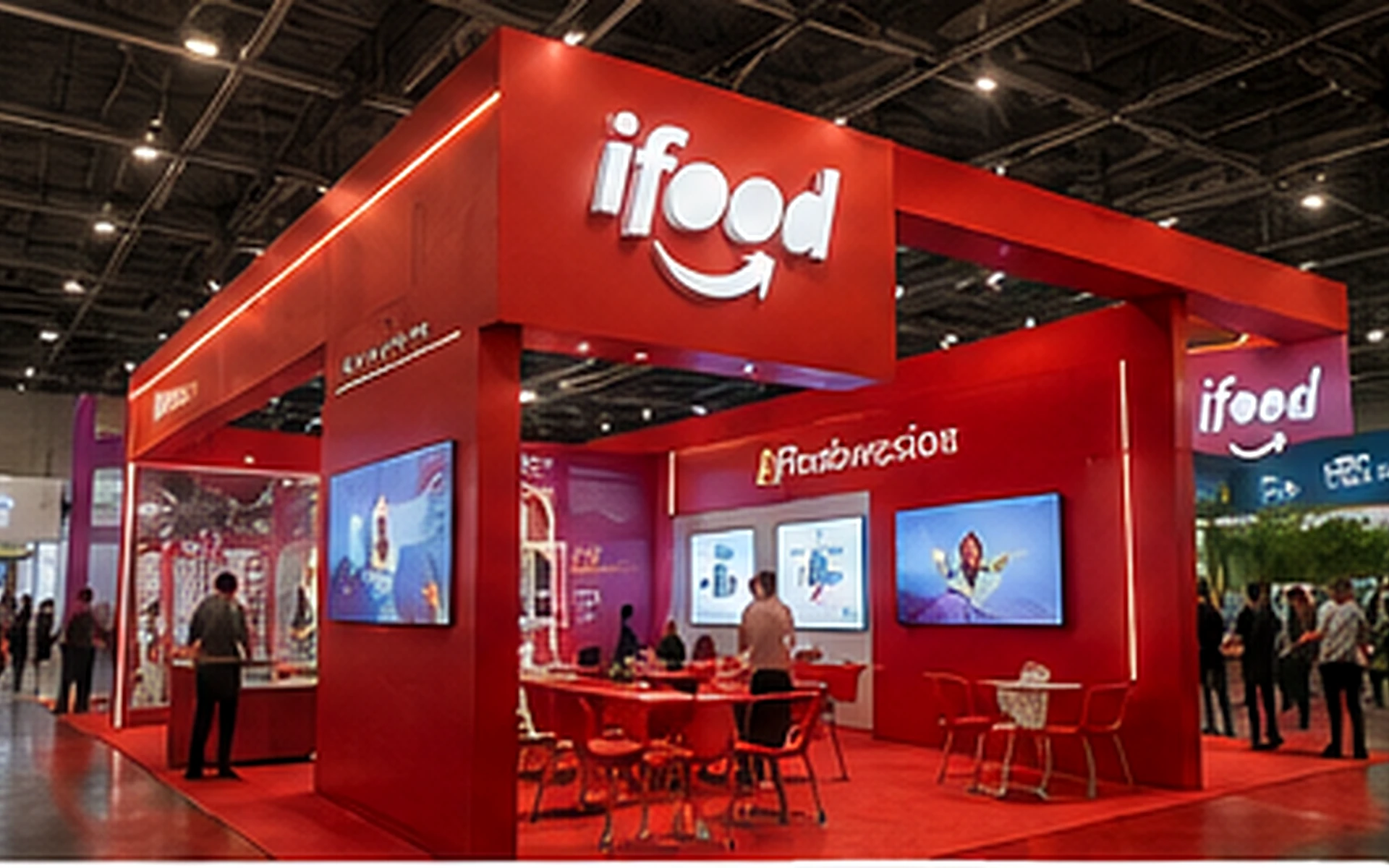 Case de estande do iFood em feira e exposição