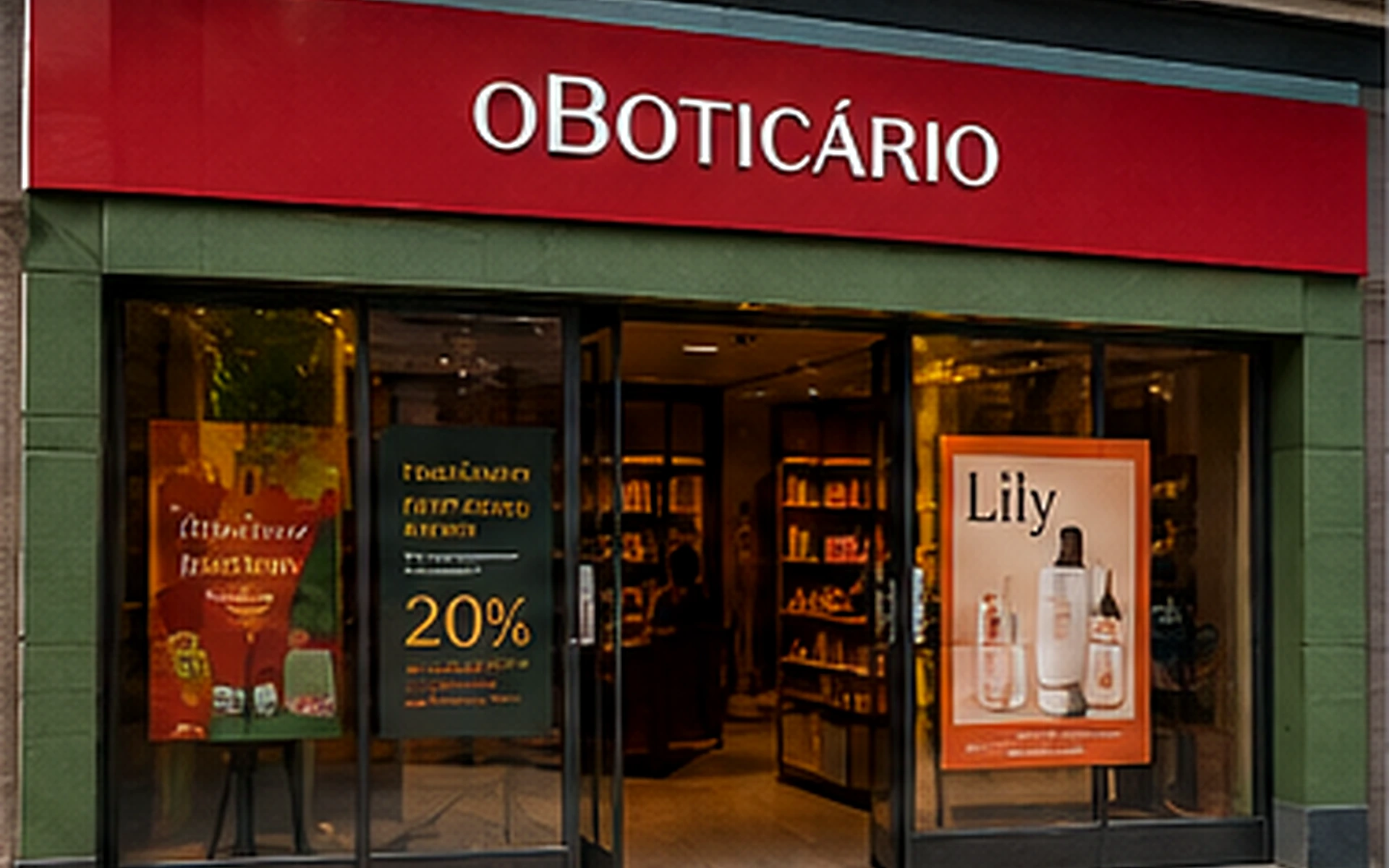 Case de adesivação de vitrine para O Boticário