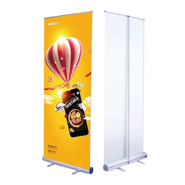 Banner Roll Up 80x200cm completo impresso estrutura + lona <span class="highlighted-title" style="background-color: #23408D;"><i class="fa fa-bolt"></i> Produção em 48h</span>