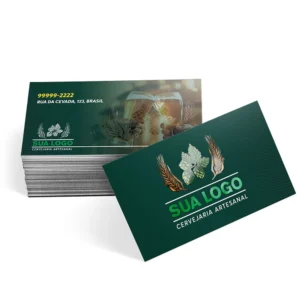 Cartao de visita verniz localizado e laminacao fosca frente e verso couche 300g