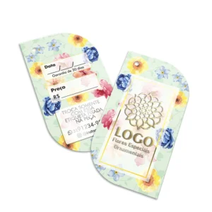 Tags etiquetas papel couche 300g verniz localizado frente e verso 8x4cm
