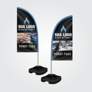 Wind Banner Completo Dupla Face 1,90m de altura Tam P