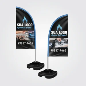 Wind Banner Completo Dupla Face 1,90m de altura Tam P