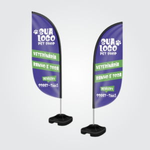 Wind Banner Completo Dupla Face 2,50m de altura | Tam M