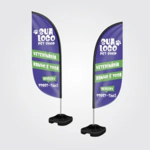 Wind banner completo dupla face 250 metros de altura tamanho m