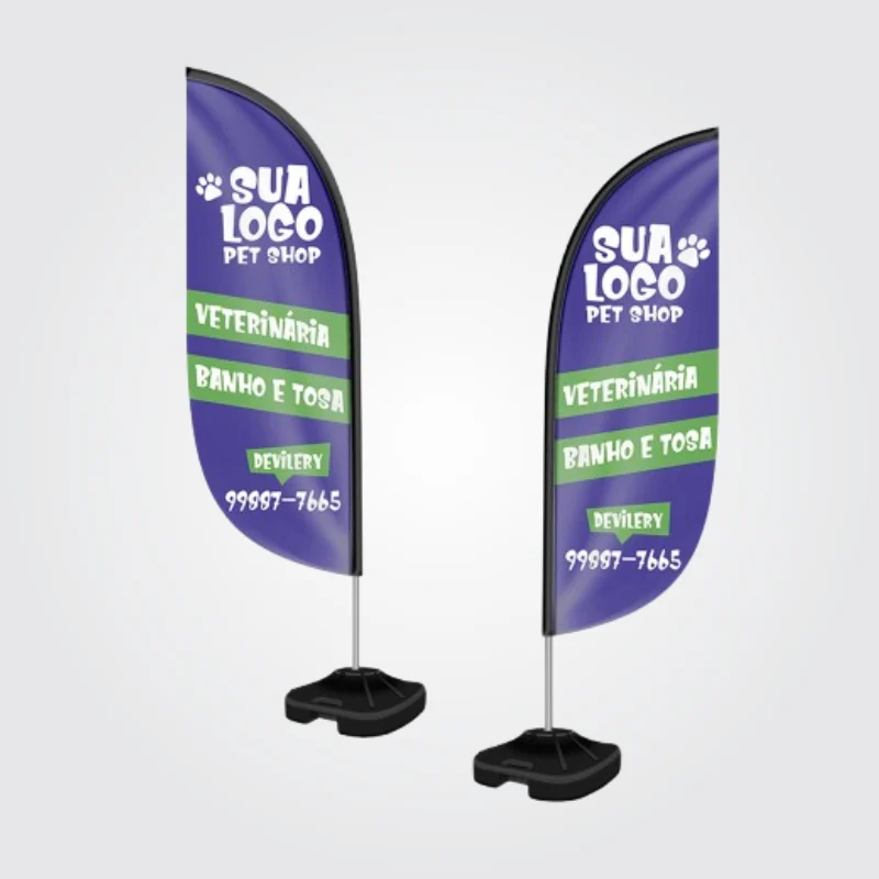 Wind banner completo dupla face 250 metros de altura tamanho m