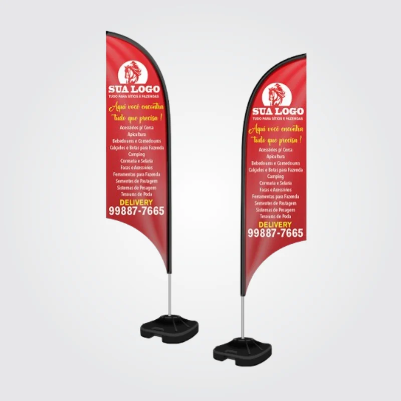Wind banner completo dupla face 300 metros de altura tamanho g