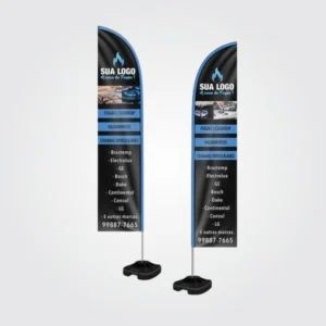 Wind banner completo dupla face 350 metros de altura tamanho gg