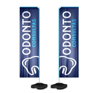 Wind banner completo dupla face modelo retangular boxe box 330 metros
