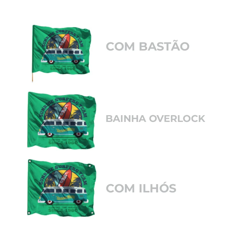 Acabamentos bandeira personalizada