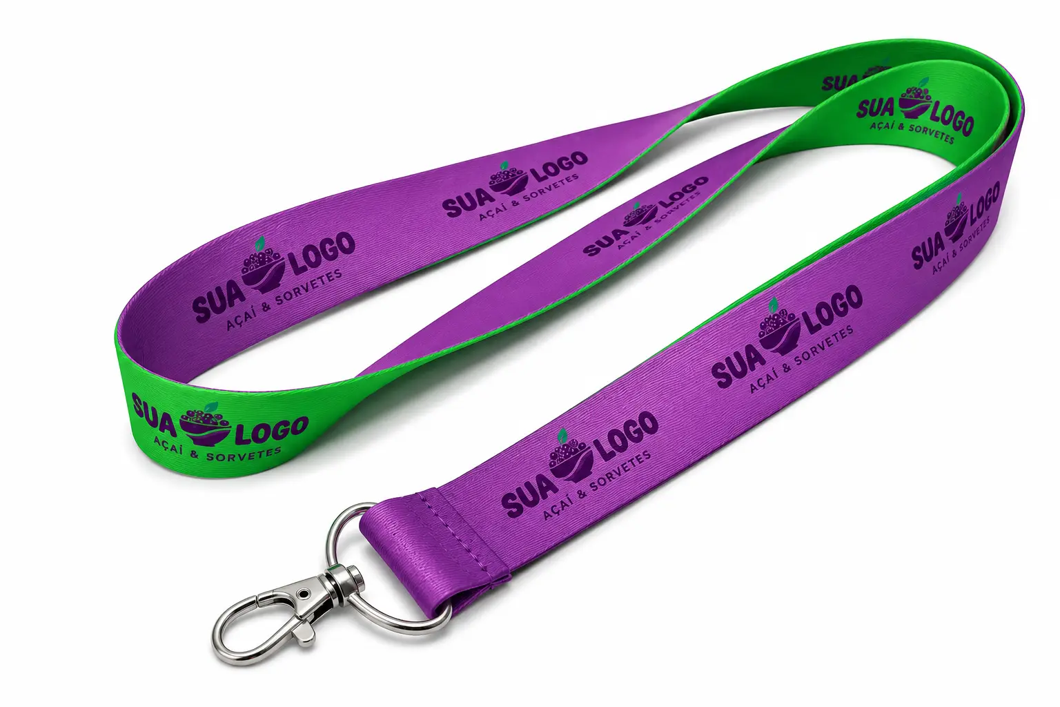 Cordão para Crachá Personalizado Mosquetão ou Jacaré Impressão Colorida